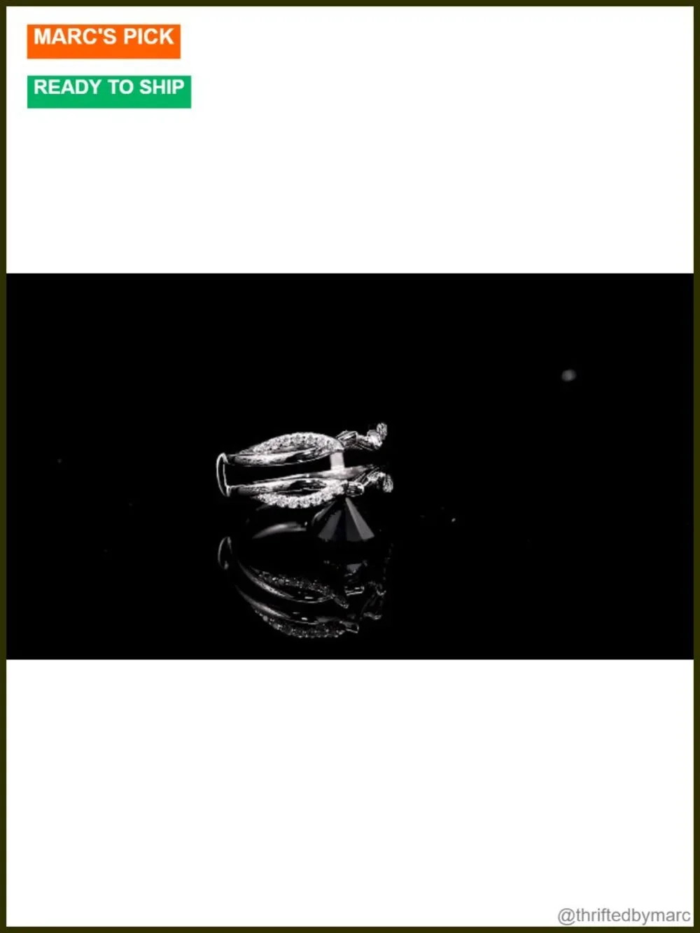 Moissanite Curved Enhancer Guard Ring 925 Sterling Silver Plated 18K White Gold